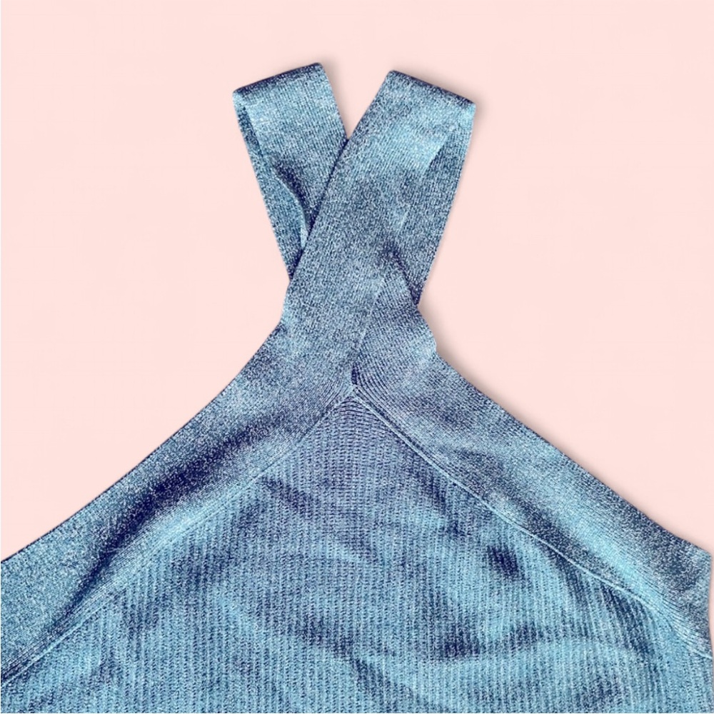 Teal Cross-Back Tank Top - Picture 3 of 4